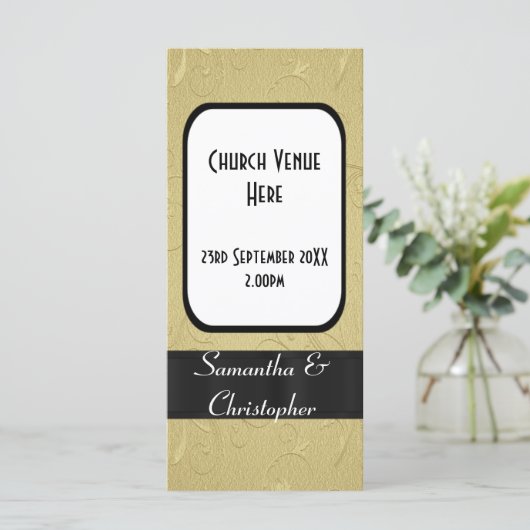 Programme de mariage de l'église noire et or (Debout devant)
