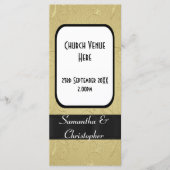 Programme de mariage de l'église noire et or (Devant)