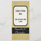 Programme de mariage de l'église noire et or (Devant)