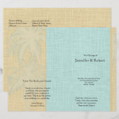 Programme de mariage de lin crème et de palmiers b (Devant / Derrière)