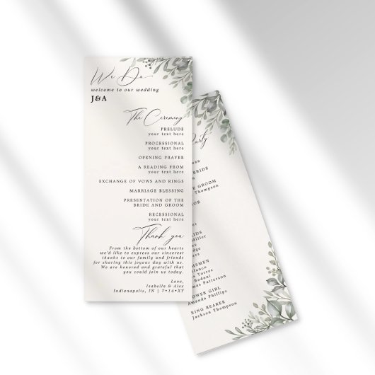 Programme de mariage de l'ivoire botanique dans la