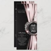 Programme de mariage de luxe rose et noir (Devant / Derrière)