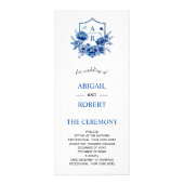 Programme de mariage de mariée à fleurs bleues (Devant)