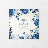 Programme de mariage de mariée à fleurs bleues (Protection)