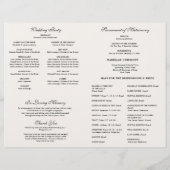 Programme de mariage de Messe nuptiale au monogram (Dos)