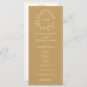 Programme de mariage de Monogramme de crête feutré
