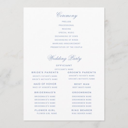 Programme de mariage de monogramme de la crête de  (Dos)