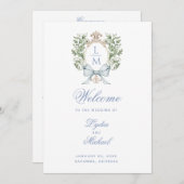 Programme de mariage de monogramme de la crête de  (Devant / Derrière)