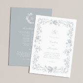 Programme de mariage de monogramme de régence