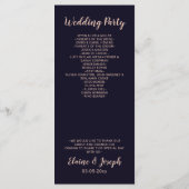 Programme de mariage de Monogramme d'or Rose de la (Dos)