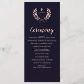 Programme de mariage de Monogramme d'or Rose de la (Devant)