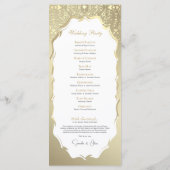 Programme de mariage de Monogramme doré et blanc (Dos)