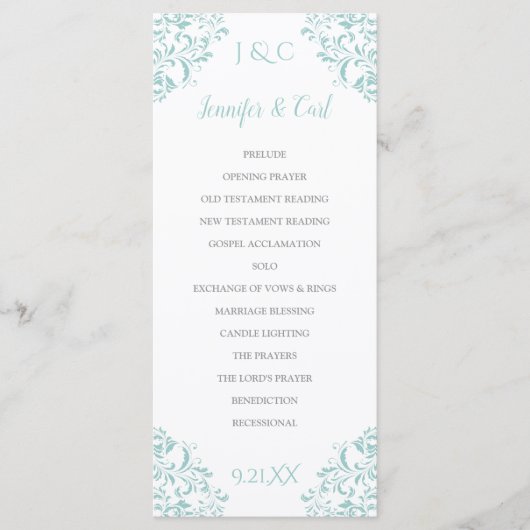 Programme de mariage de Nadine | Grand (Turquoise (Devant)