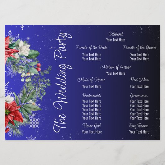 Programme de mariage de Noël (Dos)