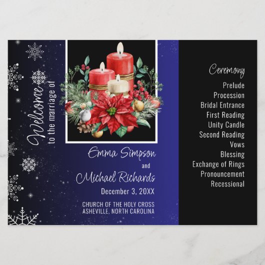 Programme de mariage de Noël (Devant)