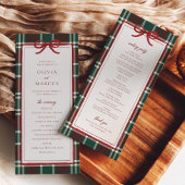 Programme de mariage de Noël à carreaux | Tartan d