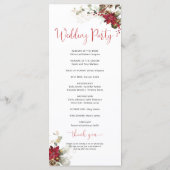 Programme de mariage de Noël à fleurs rouges (Dos)