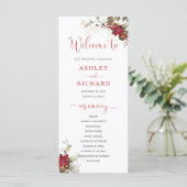 Programme de mariage de Noël à fleurs rouges (Debout devant)