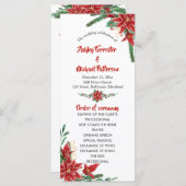 Programme de mariage de Noël au poinsettia rouge (Devant / Derrière)