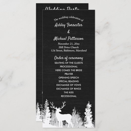 Programme de mariage de Noël de Rennes de tableau  (Devant / Derrière)