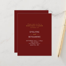 Programme de mariage de Noël élégant en bordeaux