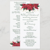 Programme de mariage de Noël élégant Poinsettia ve (Devant / Derrière)