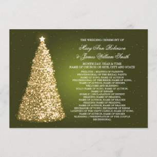 Programme de mariage de Noël Elegnat Gold Green