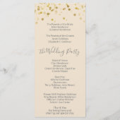 Programme de mariage de Noël en beige or (Dos)