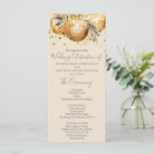 Programme de mariage de Noël en beige or (Debout devant)