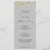 Programme de mariage de Noël Gold Grey (Dos)