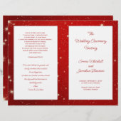 Programme de mariage de Noël Red Twinkling Stars (Devant / Derrière)