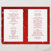 Programme de mariage de Noël Red Twinkling Stars (Dos)