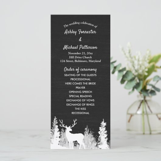 Programme de mariage de Noël Renne Tableau (Debout devant)