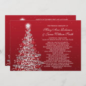 Programme de mariage de Noël Rouge Argent (Devant / Derrière)