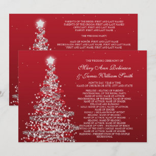 Programme de mariage de Noël Rouge Argent