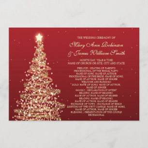 Programme de mariage de Noël Rouge Or