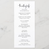 Programme de mariage de Noël rustique (Dos)