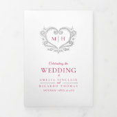 Programme de mariage de photos d'art du coeur mono (Page de couverture)