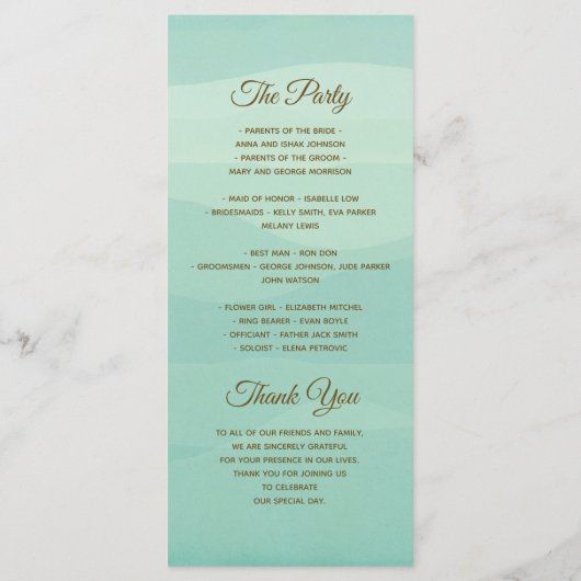 Programme de mariage de photos de monnaie (Dos)