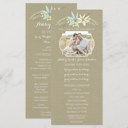 Programme de mariage de photos de printemps et de (Devant / Derrière)