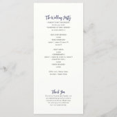 Programme de mariage de plage côtière avec vagues  (Dos)