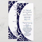 Programme de mariage de plage étoile de mer blanch (Devant / Derrière)