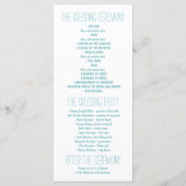 programme de mariage de plage nautique (Dos)