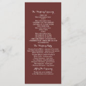 programme de mariage de plage rose (Dos)