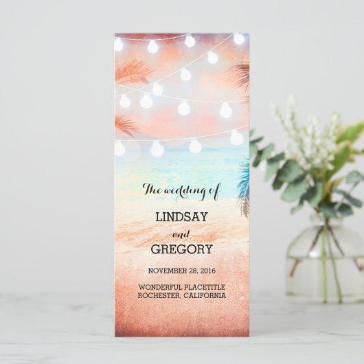 programme de mariage de plage rose (Debout devant)