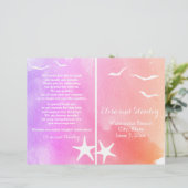 Programme de mariage de plage rose et violet (Debout devant)