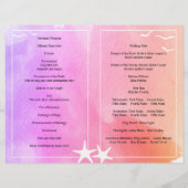 Programme de mariage de plage rose et violet (Dos)