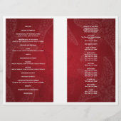 Programme de mariage de plage Starfish Red (Dos)