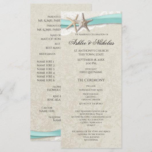 Programme de mariage de poisson étoilé et de dente (Devant / Derrière)