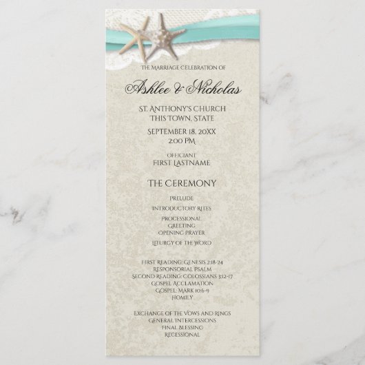 Programme de mariage de poisson étoilé et de dente (Devant)